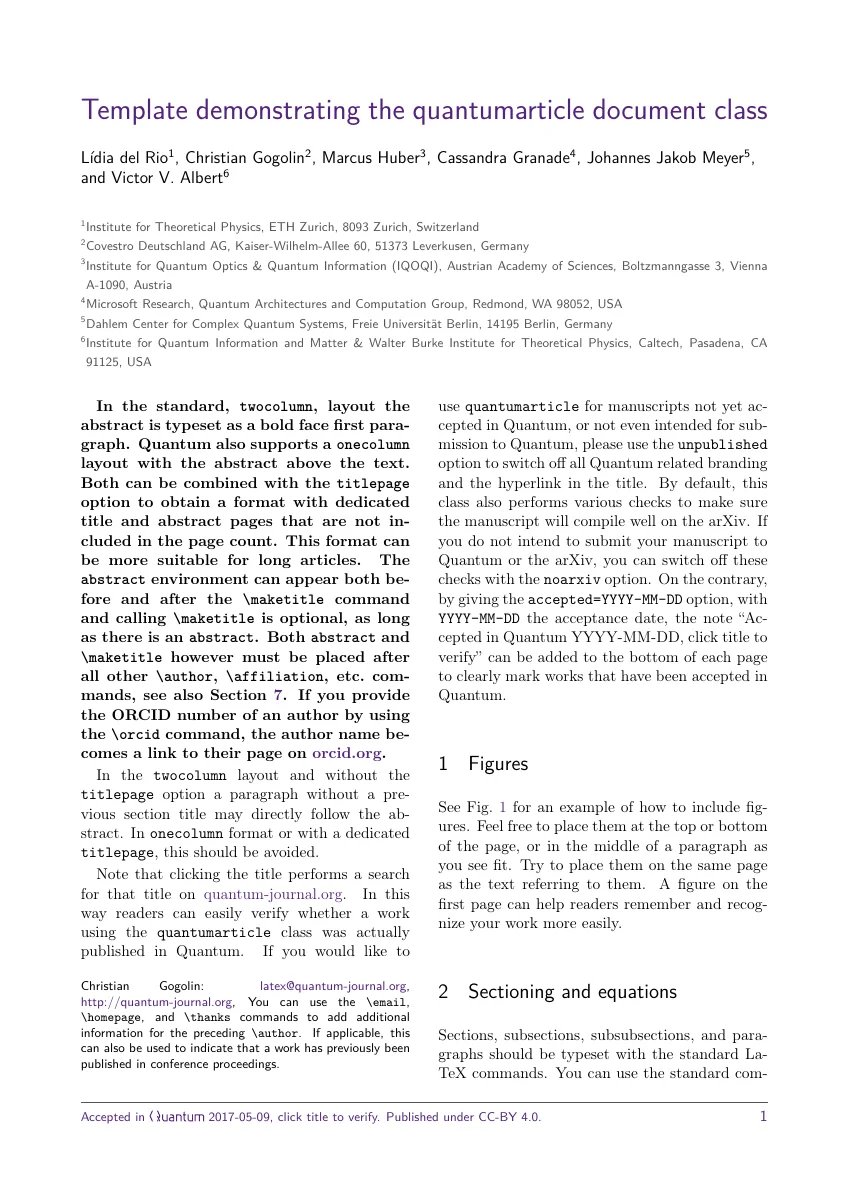 Quantum author template and example — compiled original page 1