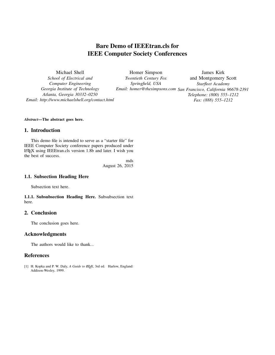 IEEE Computer Society conference template — compiled original page 1