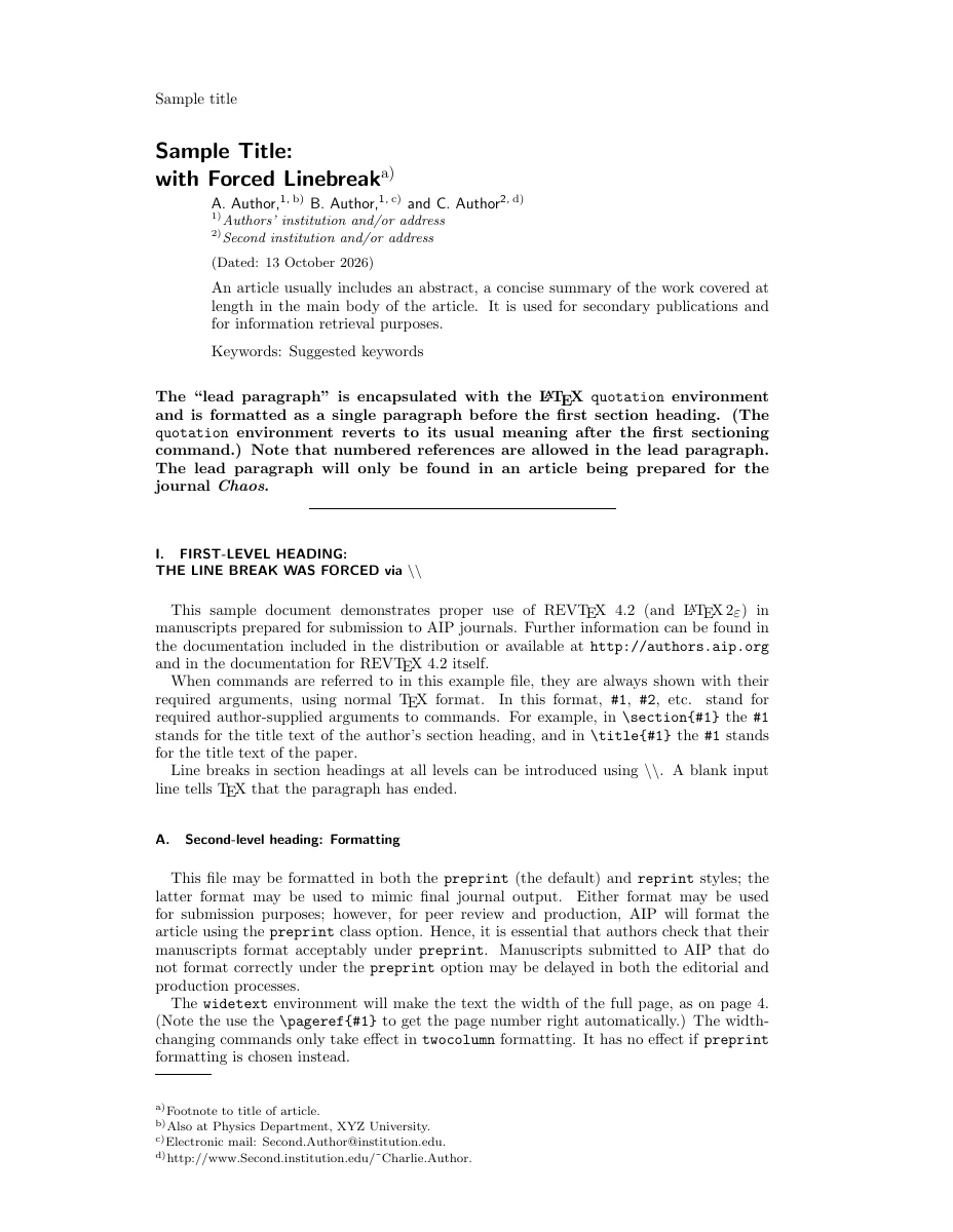 AIP example manuscript — compiled original page 1