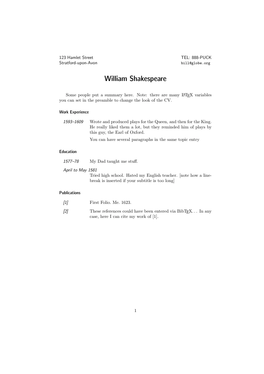 Simplecv — compiled original page 1