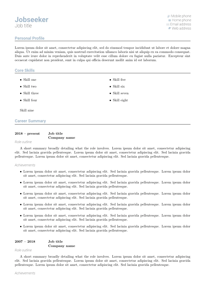 ReadableCV — compiled original page 1