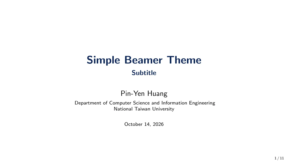 beamertheme-SimplePlus — compiled original page 1